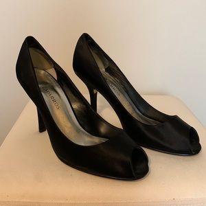 Black Peep Toe Heels
